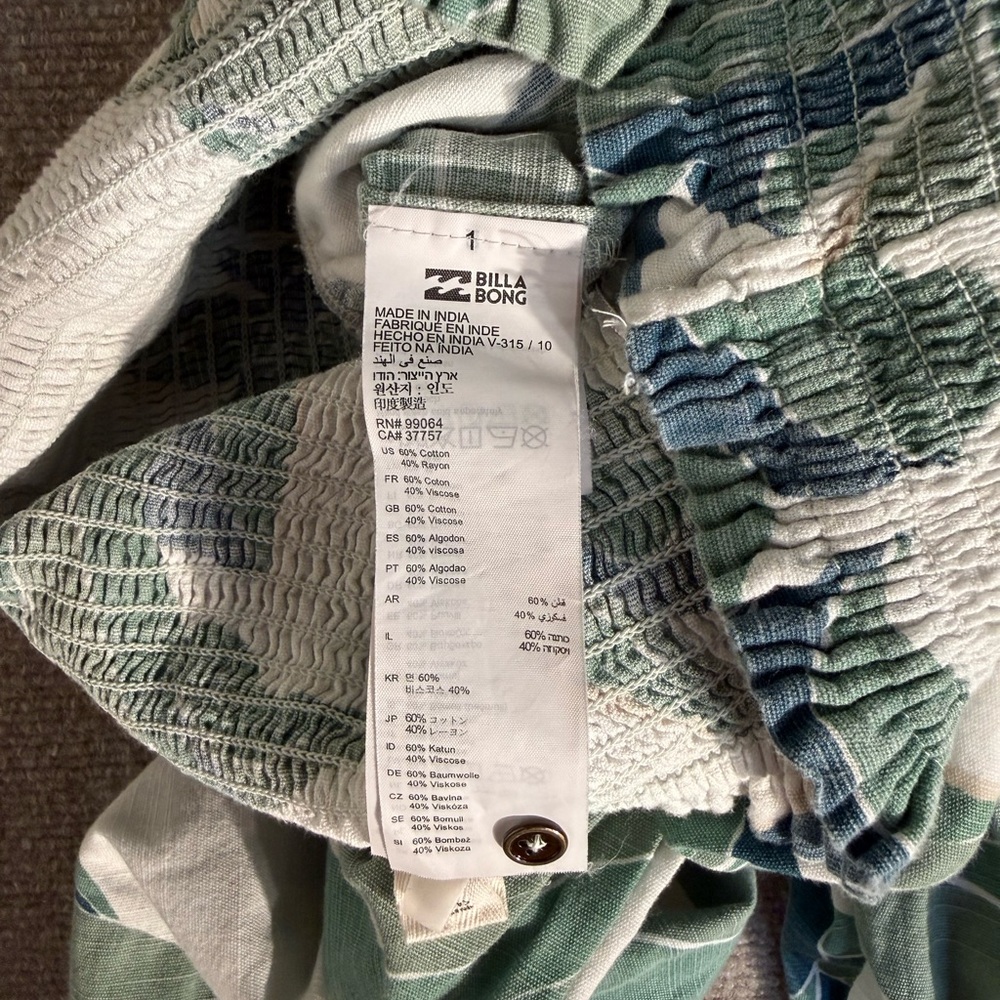 Billabong Forward Feelings Tropical Print Sleeveless Jumpsuit - Size Large - Picture 12 of 12